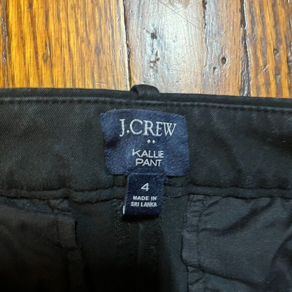 J.Crew Kallie Fit Straight Leg Chino Trousers Black Women's Size 4 Pants - Picture 3 of 10